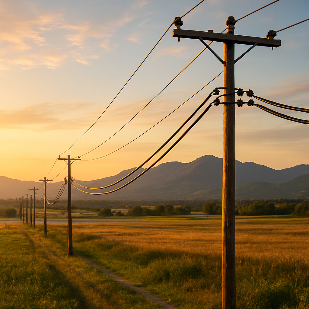 Lançamento aéreo de fibra óptica em postes